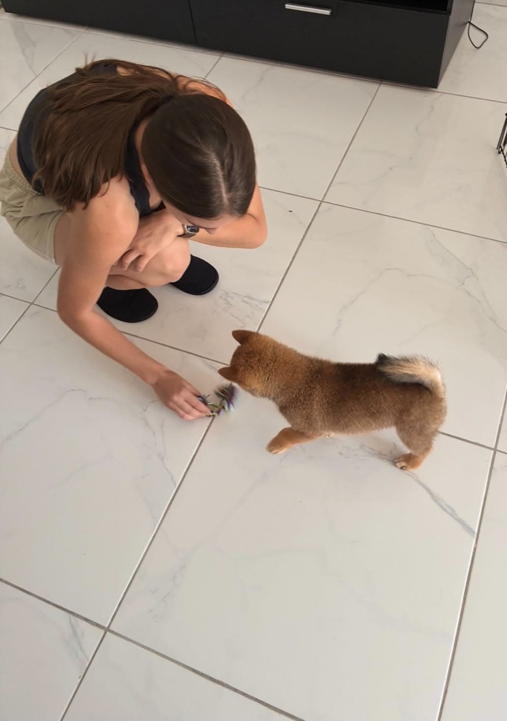 Cheyenne spending time with a dog during PetBond care